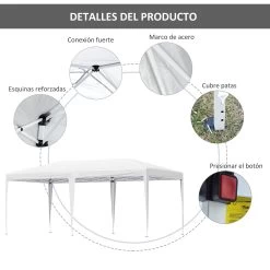 Cenador Plegable Outsunny 84C-118V01 13 Cenador Plegable Outsunny 84C-118V01 -Intemperie Jardinería Tienda 0aff54df3db23b0a