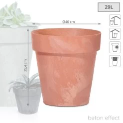 Prosperplast Maceta CUBE BETON EFFECT 29L 400x400x354 Terracota -Intemperie Jardinería Tienda 0e83a10176c005b9