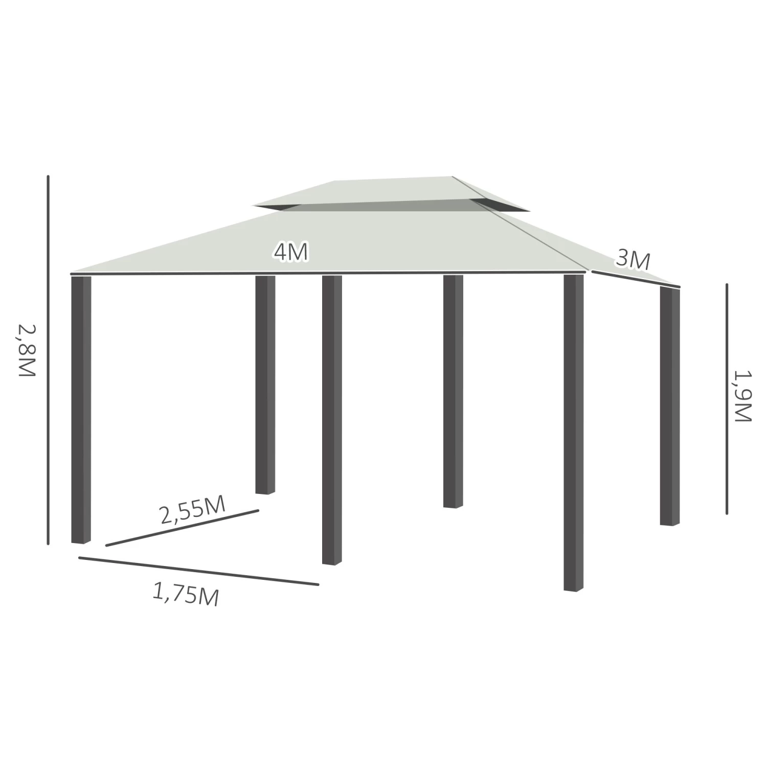 Carpa De Jardín Outsunny 84C-213CW 5 Carpa De Jardín Outsunny 84C-213CW - Imagen 3