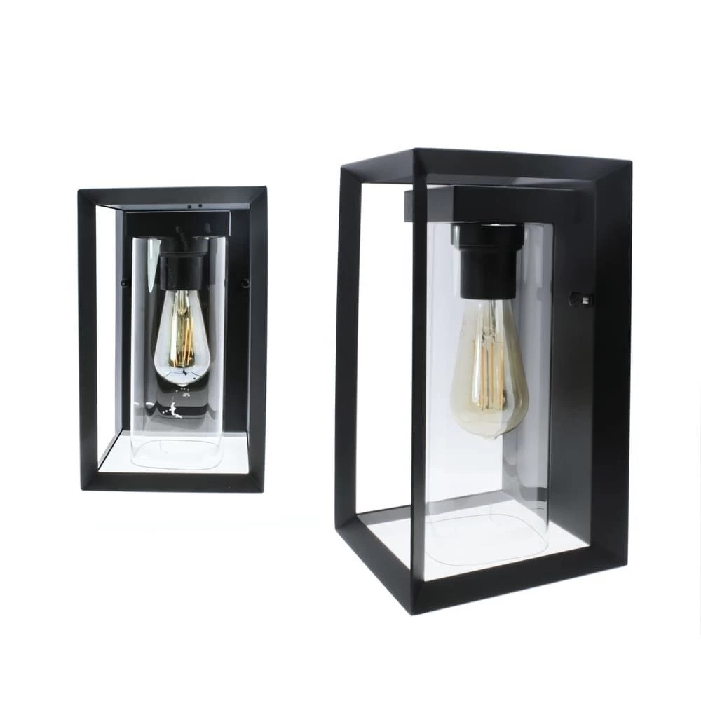 Aplique De Pared Exterior Road Retro Vintage Rectangular Negro 1xE27 IP23 Wonderlamp 4 Aplique De Pared Exterior Road Retro Vintage Rectangular Negro 1xE27 IP23 Wonderlamp - Imagen 2