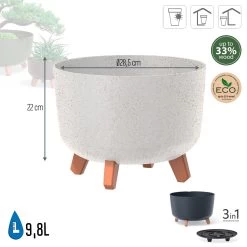 Prosperplast Macetero Blanco Roto GRACIA 28,5 X28,5 X22 Cm 9,8 L -Intemperie Jardinería Tienda 3c0355946a26d0ec