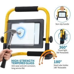 Foco De Trabajo LED 30W, 6500K, 2700LM, 360º, Cable De 1.8M, Aigostar -Intemperie Jardinería Tienda 3d52b62e3483e24e