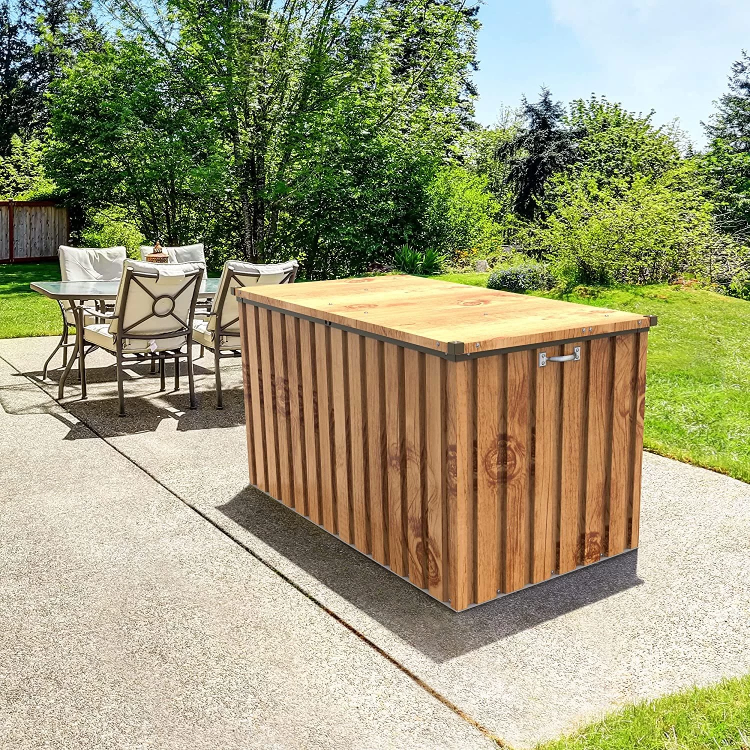 BAUL ARCON METALICO DURAMAX 1,9 JARDIN 1450 L MARRON