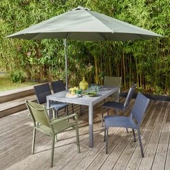 Mesa De Jardín Extensible Gris Moorea 75x90x140/200 Cm -Intemperie Jardinería Tienda 5059340124902 28c bi