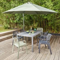 Mesa De Jardín Extensible Gris Moorea 75x90x140/200 Cm -Intemperie Jardinería Tienda 5059340124902 29c bi