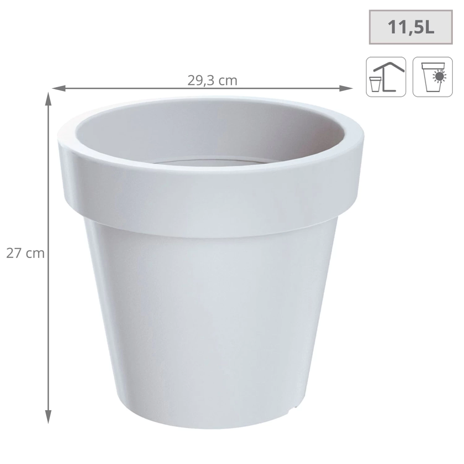WellHome Pack 2 Macetas Plástico LOFLY Blanco - 29,3x29,3x27,1 Cm 4 WellHome Pack 2 Macetas Plástico LOFLY Blanco - 29,3x29,3x27,1 Cm - Imagen 2