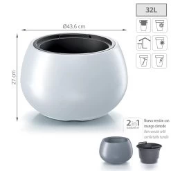 Prosperplast Maceta HEOS 32LCon Depósito 436x436x270 Blanco -Intemperie Jardinería Tienda 523c0e3597a686aa