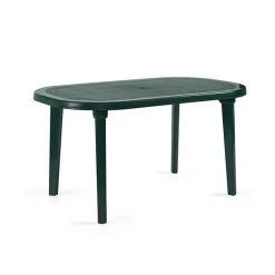 Mesa De Jardín Ovalada Verde 140x72x83 Cm
