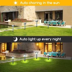 Aigostar Luces Solares Jardín 6 Pack, 6500K. IP44, L125*W125*H366mm -Intemperie Jardinería Tienda 56c77e18a41940ec