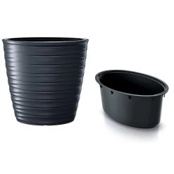 Prosperplast Maceta FREZE - Oval 74LCon Depósito 593x393x585 Antracita -Intemperie Jardinería Tienda 59a29df859ec5cb1