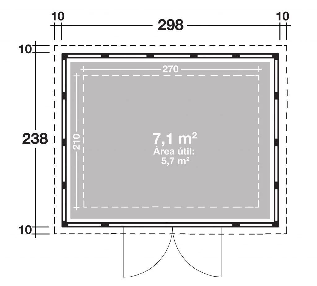 CASETA METALICA JARDIN NOVO HABITAT NH7 GRIS CLARO 5 CASETA METALICA JARDIN NOVO HABITAT NH7 GRIS CLARO - Imagen 3