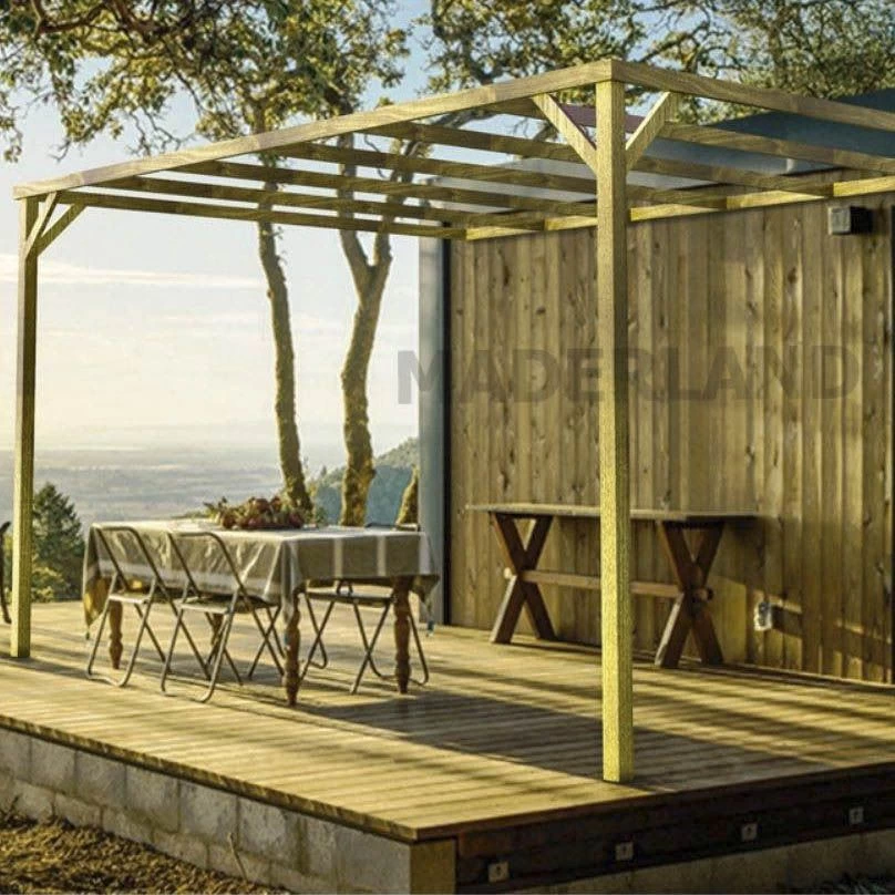 Pérgola De Madera Maciza Adosada - TOLEDO 300x250cm