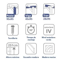 Pérgola Maciza - MURCIA 600x420cm -Intemperie Jardinería Tienda 636bc1b346b9a6.38990878