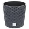 Prosperplast Maceta Redonda 37,65L Rato Con Cubilete Para Plantar Color Antracita 40 X40 X37,5 Cm -Intemperie Jardinería Tienda 63852839134378.82916122