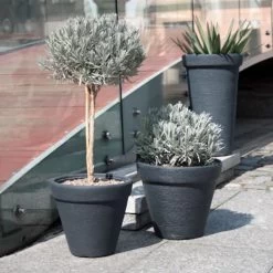 Prosperplast Maceta CLASSIC 23L., 400x400x340, Color Antracita -Intemperie Jardinería Tienda 638534f4c6cf51.64266051