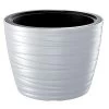 Prosperplast Maceta Baja Con Deposito 22L Maze De Plastico Color Blanco 37,5x37,5x27,9 Cm
