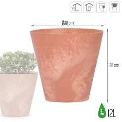 Prosperplast Maceta TUBUS BETON EFFECT 12L., 300x300x280, Color Terracota -Intemperie Jardinería Tienda 63853ca7ab1bc6.64515641