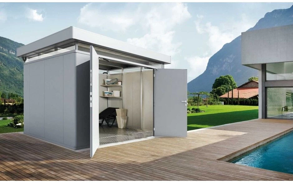 CASETA METALICA BIOHORT JARDIN CASANOVA 4X6 COLOR PLATA