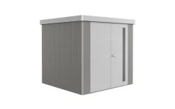 CASETA METALICA BIOHORT JARDIN NEO 1C DOBLE PUERTA COLOR GRIS CUARZO