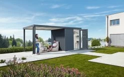 CASETA METALICA BIOHORT JARDIN NEO 2B DOBLE PUERTA COLOR PLATA -Intemperie Jardinería Tienda 63896c5a463147.12547848