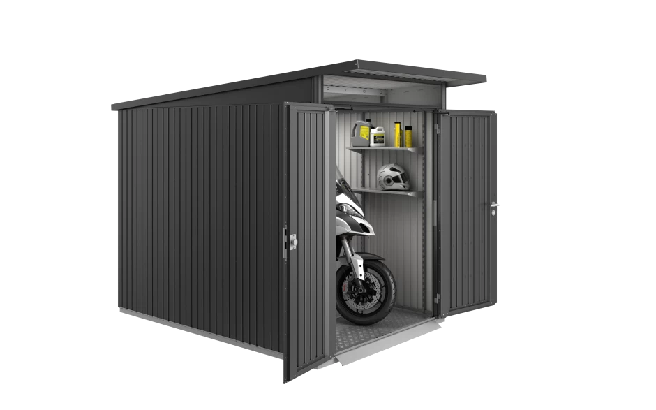 CASETA METALICA BIOHORT JARDIN AVANTGARDE A6 DOBLE PUERTA COLOR GRIS OSCURO 6 CASETA METALICA BIOHORT JARDIN AVANTGARDE A6 DOBLE PUERTA COLOR GRIS OSCURO - Imagen 4