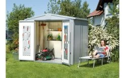 CASETA METALICA BIOHORT JARDIN EUROPA 1 COLOR PLATA