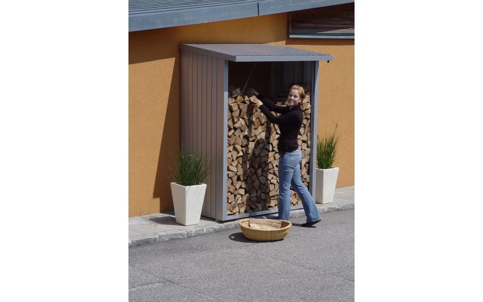 CASETA LEÑERO METALICA BIOHORT JARDIN WOODSTOCK 150 COLOR GRIS OSCURO 5 CASETA LEÑERO METALICA BIOHORT JARDIN WOODSTOCK 150 COLOR GRIS OSCURO - Imagen 3