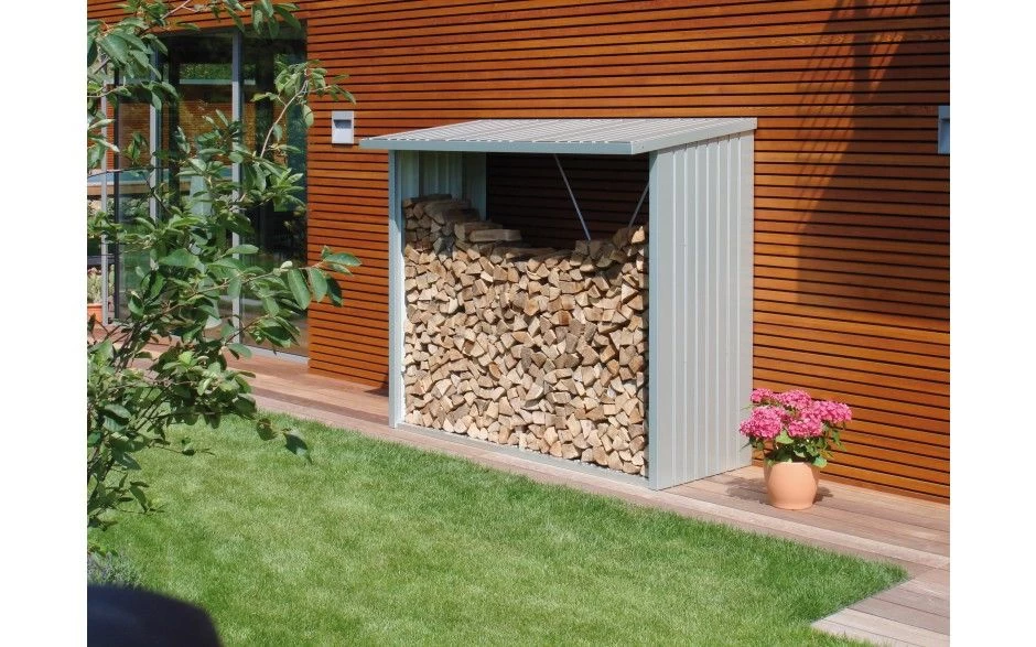 CASETA LEÑERO METALICA BIOHORT JARDIN WOODSTOCK 150 COLOR GRIS OSCURO 6 CASETA LEÑERO METALICA BIOHORT JARDIN WOODSTOCK 150 COLOR GRIS OSCURO - Imagen 4