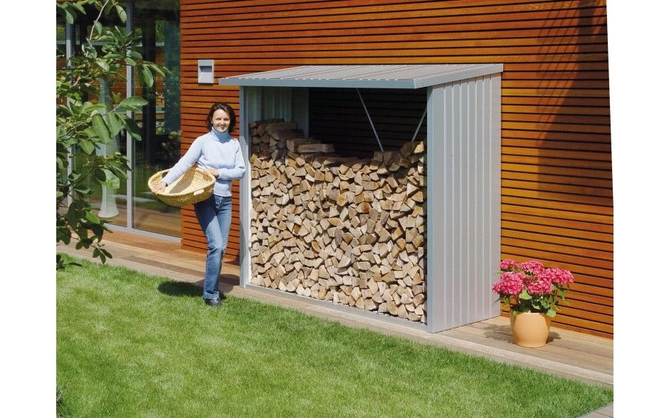 CASETA LEÑERO METALICA BIOHORT JARDIN WOODSTOCK 150 COLOR GRIS OSCURO 4 CASETA LEÑERO METALICA BIOHORT JARDIN WOODSTOCK 150 COLOR GRIS OSCURO - Imagen 2