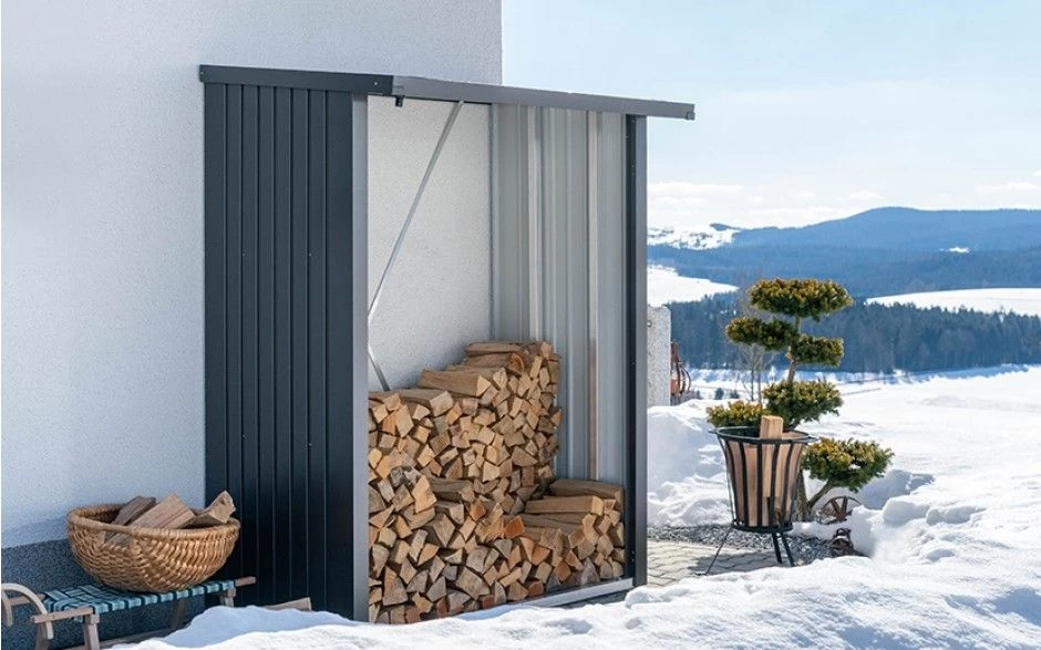 CASETA LEÑERO METALICA BIOHORT JARDIN WOODSTOCK 150 COLOR GRIS OSCURO 3 CASETA LEÑERO METALICA BIOHORT JARDIN WOODSTOCK 150 COLOR GRIS OSCURO