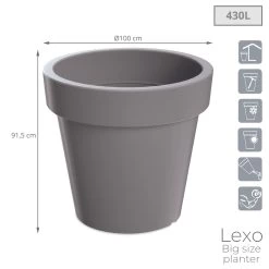 Prosperplast Maceta LEXO ROUND 430L 995x995x915 Gris Piedra 10 Prosperplast Maceta LEXO ROUND 430L 995x995x915 Gris Piedra -Intemperie Jardinería Tienda 6718c2adf4ff2c08