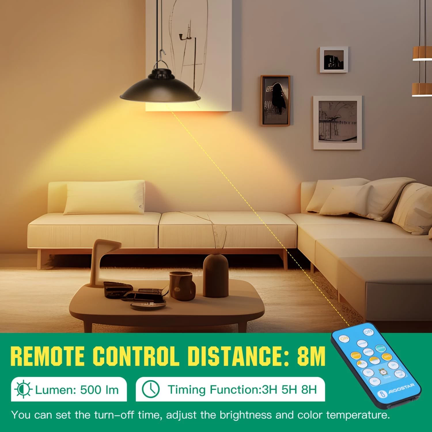 Aigostar Luz Solar Exterior Con Mando A Distancia, 50w 500lm Ip65 7 Aigostar Luz Solar Exterior Con Mando A Distancia, 50w 500lm Ip65 - Imagen 5