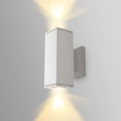 Aigostar Aplique Pared Exterior, GU10 Antracita Aluminio, IP65, Blanco