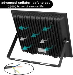 PADLIGHT3 POWER, Proyector LED SMD 150W IP65, Negro 6500K -Intemperie Jardinería Tienda 6e517be02bad31bc