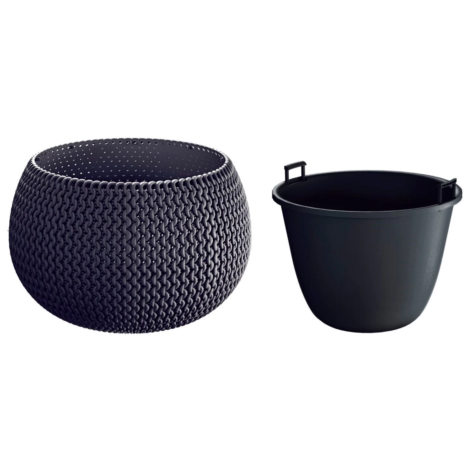 WellHome Pack 2 Macetas Redondas Splofy Bowl 14,4x14,4x11 Cm Antracita 4 WellHome Pack 2 Macetas Redondas Splofy Bowl 14,4x14,4x11 Cm Antracita - Imagen 2
