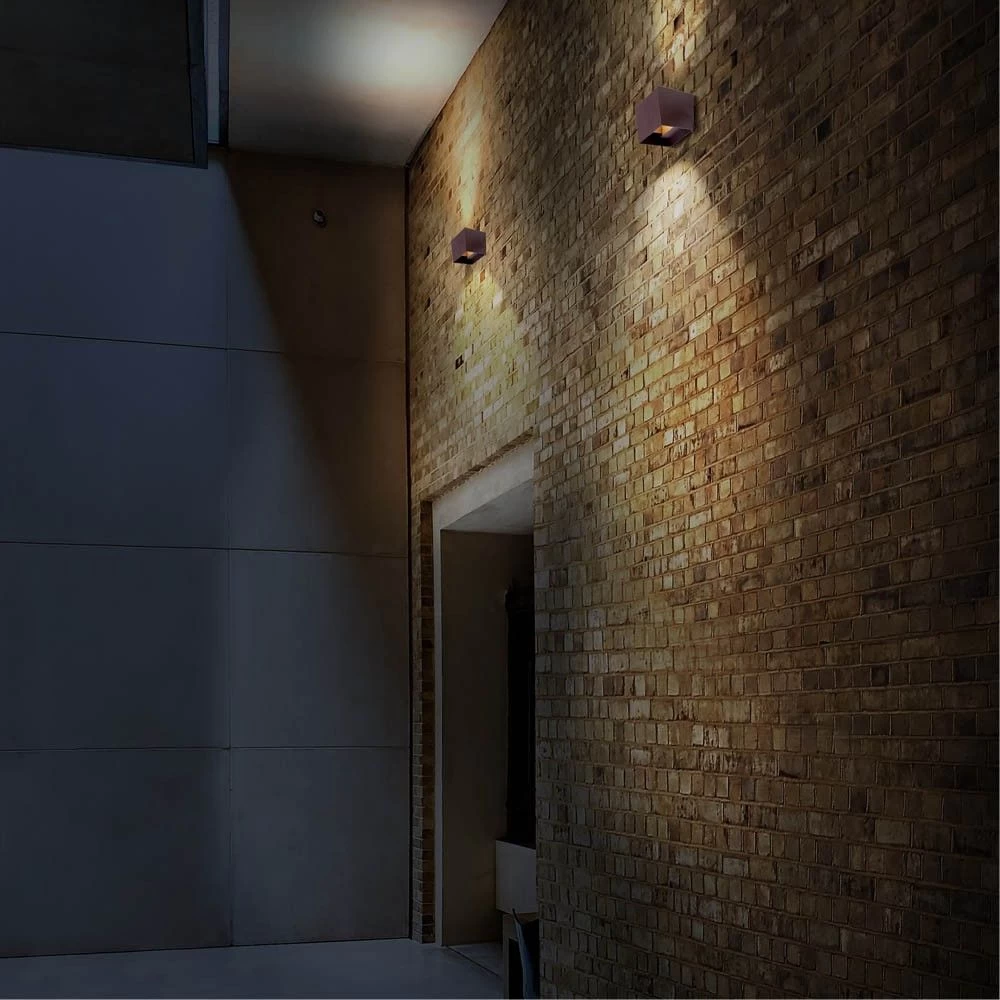 Aplique LED De Exterior Leva 2 Luces Neutra Cuadrado Marrón IP54 Wonderlamp 7 Aplique LED De Exterior Leva 2 Luces Neutra Cuadrado Marrón IP54 Wonderlamp - Imagen 5