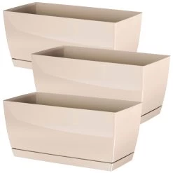 WellHome Pack 3 Jardineras Coubi Crema - 29x14,2x13,6 Cm