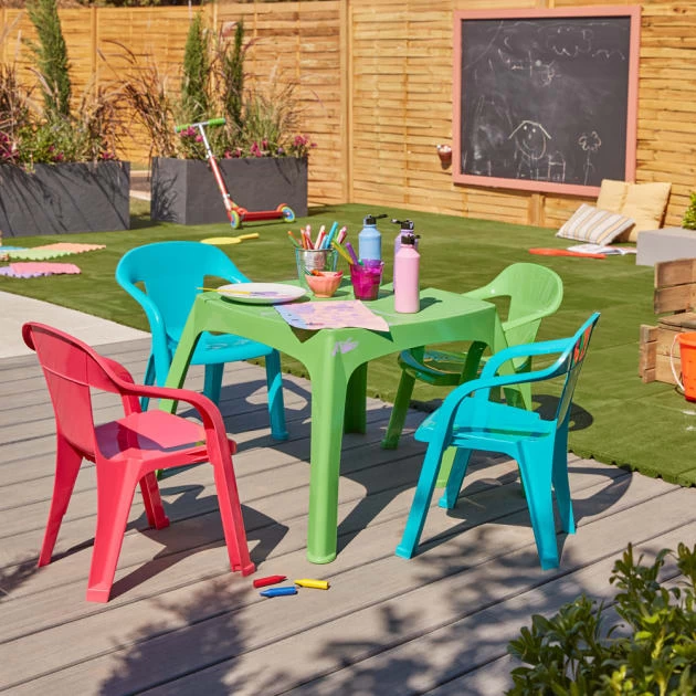 Mesa De Jardín Infantil Verde Moghli 68x68 Cm 4 Mesa De Jardín Infantil Verde Moghli 68x68 Cm - Imagen 2