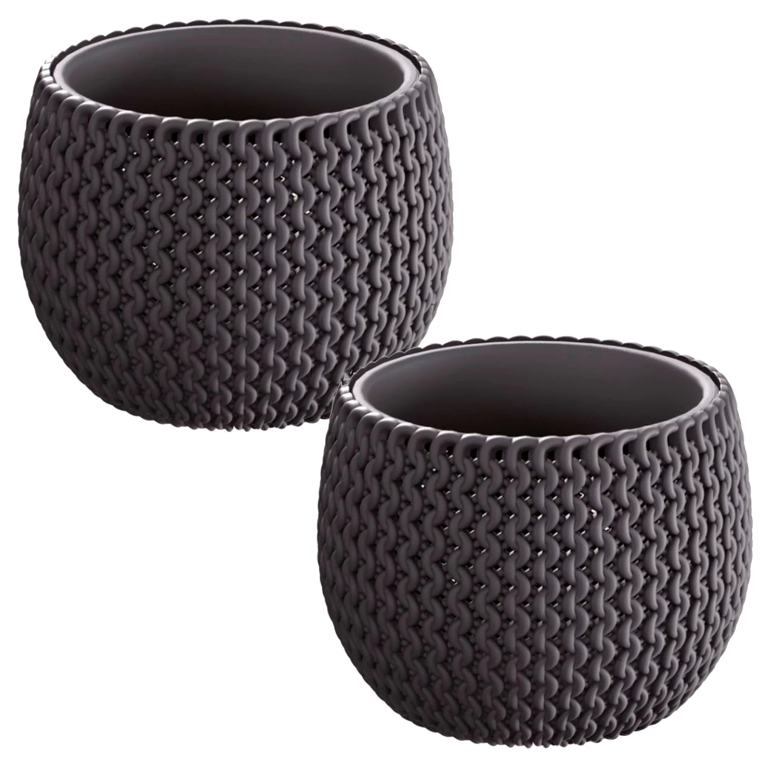 WellHome Pack 2 Macetas Redondas Splofy Bowl 14,4x14,4x11 Cm Antracita 3 WellHome Pack 2 Macetas Redondas Splofy Bowl 14,4x14,4x11 Cm Antracita