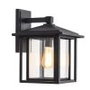 Aplique Exterior Avenida Vintage Negro Con Pantalla De Cristal 1xE27 IP23 Wonderlamp