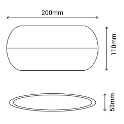 Aplique Para Exterior LED 12W 3000K Ovalado Blanco IP54 -Intemperie Jardinería Tienda 8baa41be4a74ae50