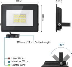 Aigostar Foco Led Exterior 20w 2050 Lúmen, Impermeable Ip65, 6500k 13 Aigostar Foco Led Exterior 20w 2050 Lúmen, Impermeable Ip65, 6500k -Intemperie Jardinería Tienda 90132010a2912a04