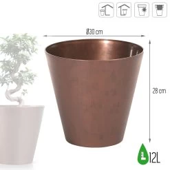 Prosperplast Maceta TUBUS CORTEN 12L 300x300x280 Cobre -Intemperie Jardinería Tienda 91c1875450476da3