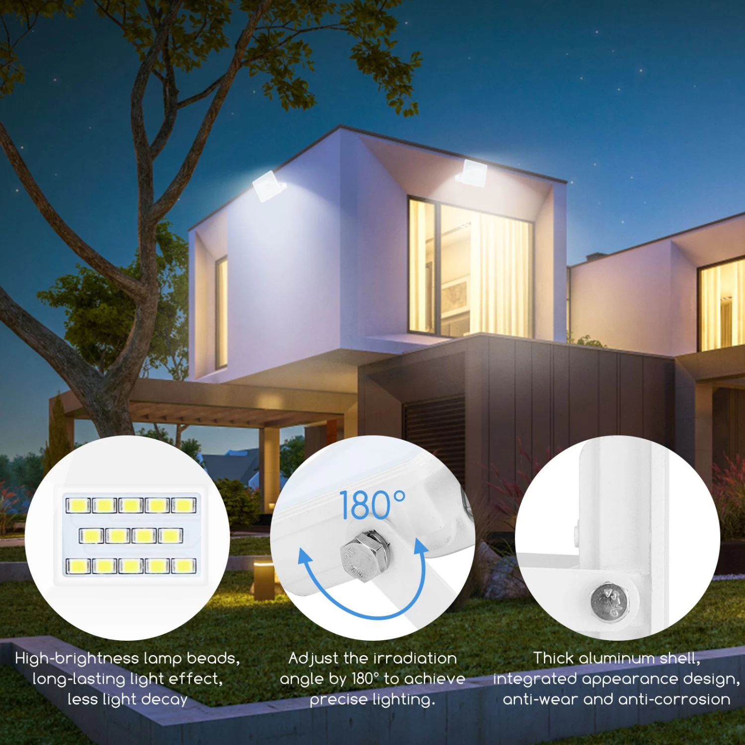 Aigostar Focos Led Exterior, 10W 6400K Led Focos Exterior, 900LM IP65 5 Aigostar Focos Led Exterior, 10W 6400K Led Focos Exterior, 900LM IP65 - Imagen 3