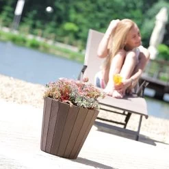 Prosperplast Maceta WOO12L 299x299x281 Marrón -Intemperie Jardinería Tienda 99c478b308dc191f