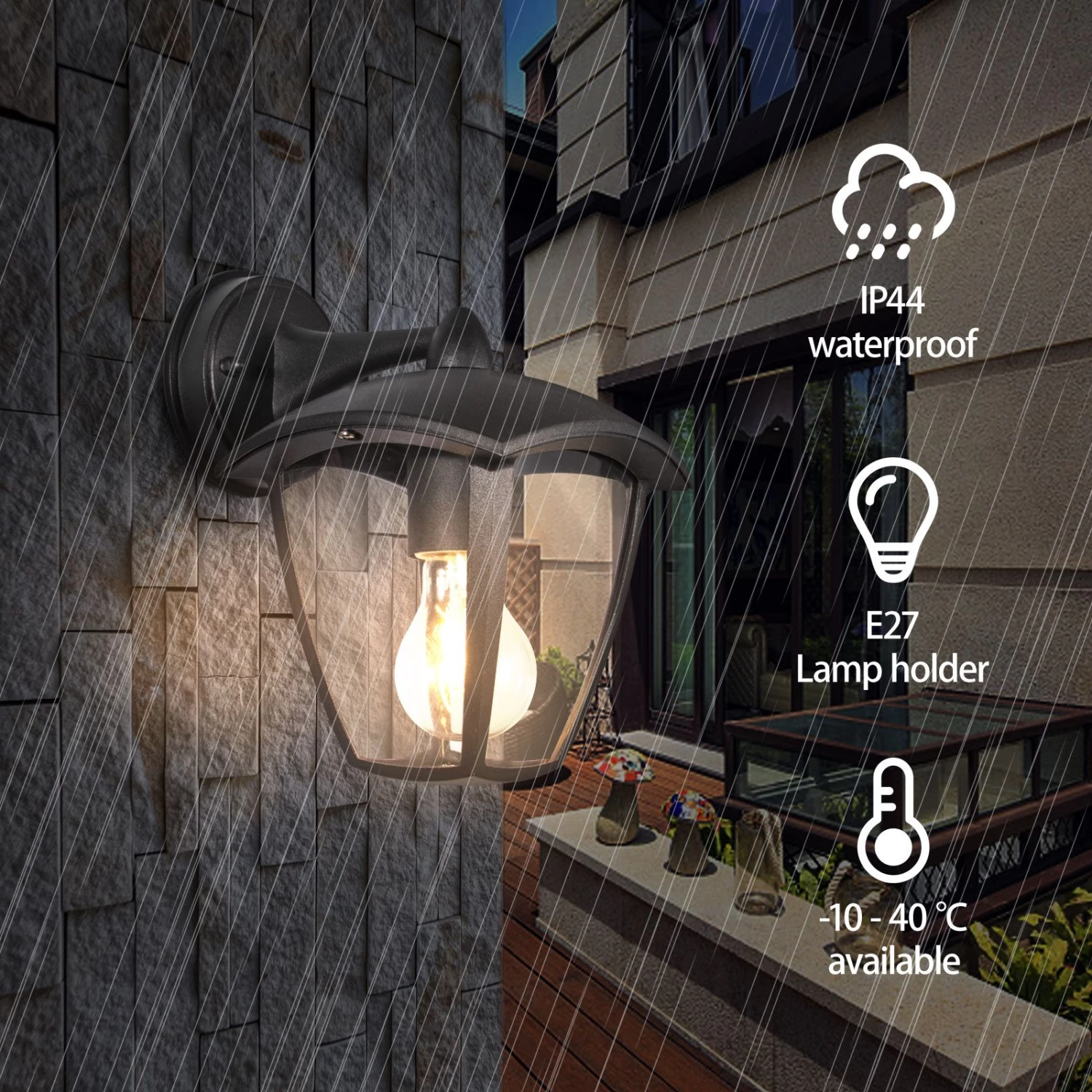 Aplique De Exterior Con Brazo E27 IP44 Bombilla No Incluida Aigostar 4 Aplique De Exterior Con Brazo E27 IP44 Bombilla No Incluida Aigostar - Imagen 2