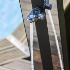 DUCHA SOLAR PARA PISCINAS GRE Y JARDIN EN ALUMINIO DE LUXE CON LAVAPIES Y SPRAYERS -Intemperie Jardinería Tienda b7fcb934c029bb30