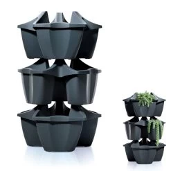Prosperplast Maceta CROWN 16L 480x480x264 Antracita -Intemperie Jardinería Tienda bdbaf0126e8251eb