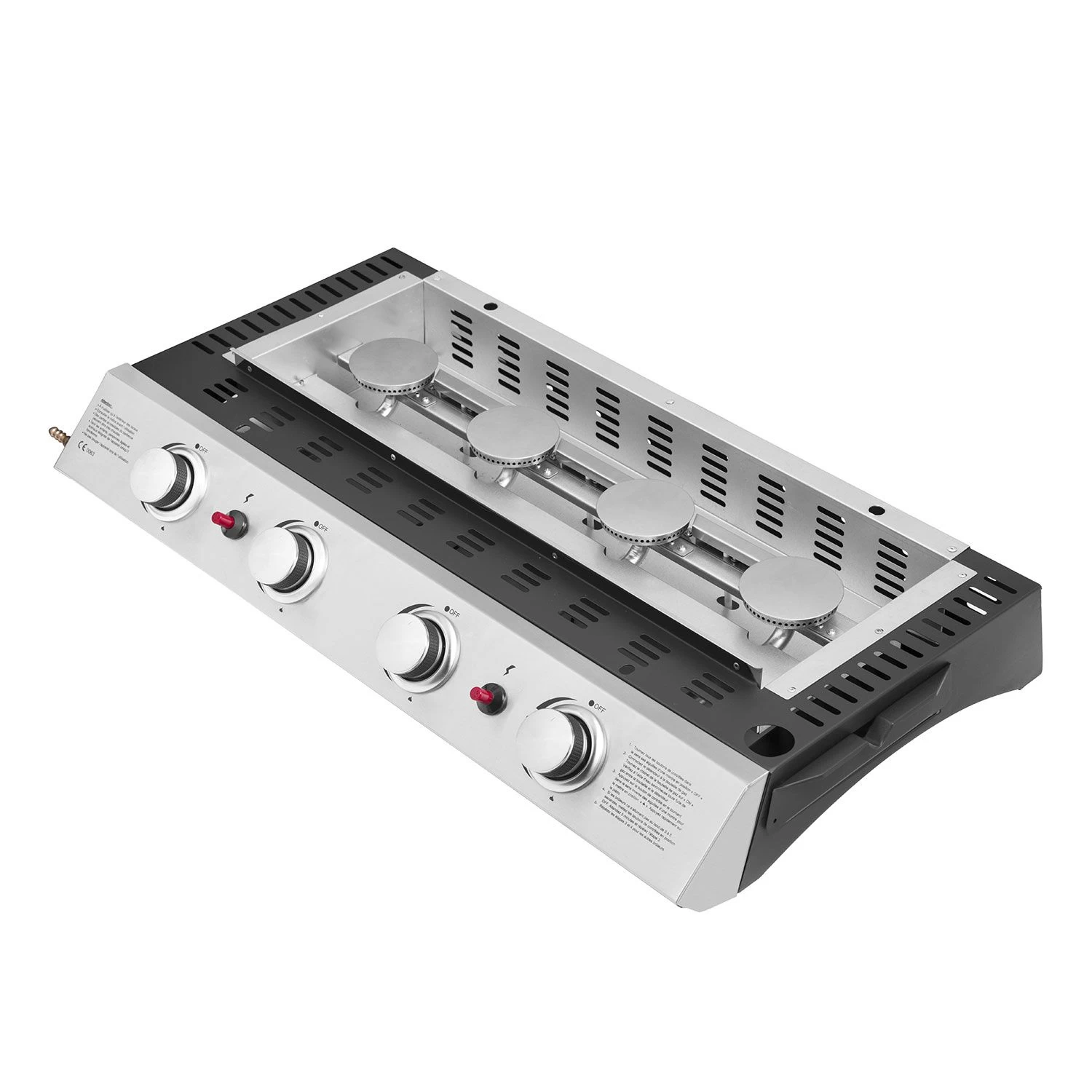 Plancha De Gas Valencia - 4 Quemadores 10kw + Carrito 5 Plancha De Gas Valencia - 4 Quemadores 10kw + Carrito - Imagen 3