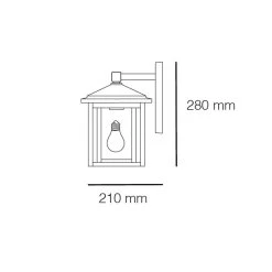 Aplique Exterior Avenida Vintage Negro Con Pantalla De Cristal 1xE27 IP23 Wonderlamp -Intemperie Jardinería Tienda cbb125f1d515bac5